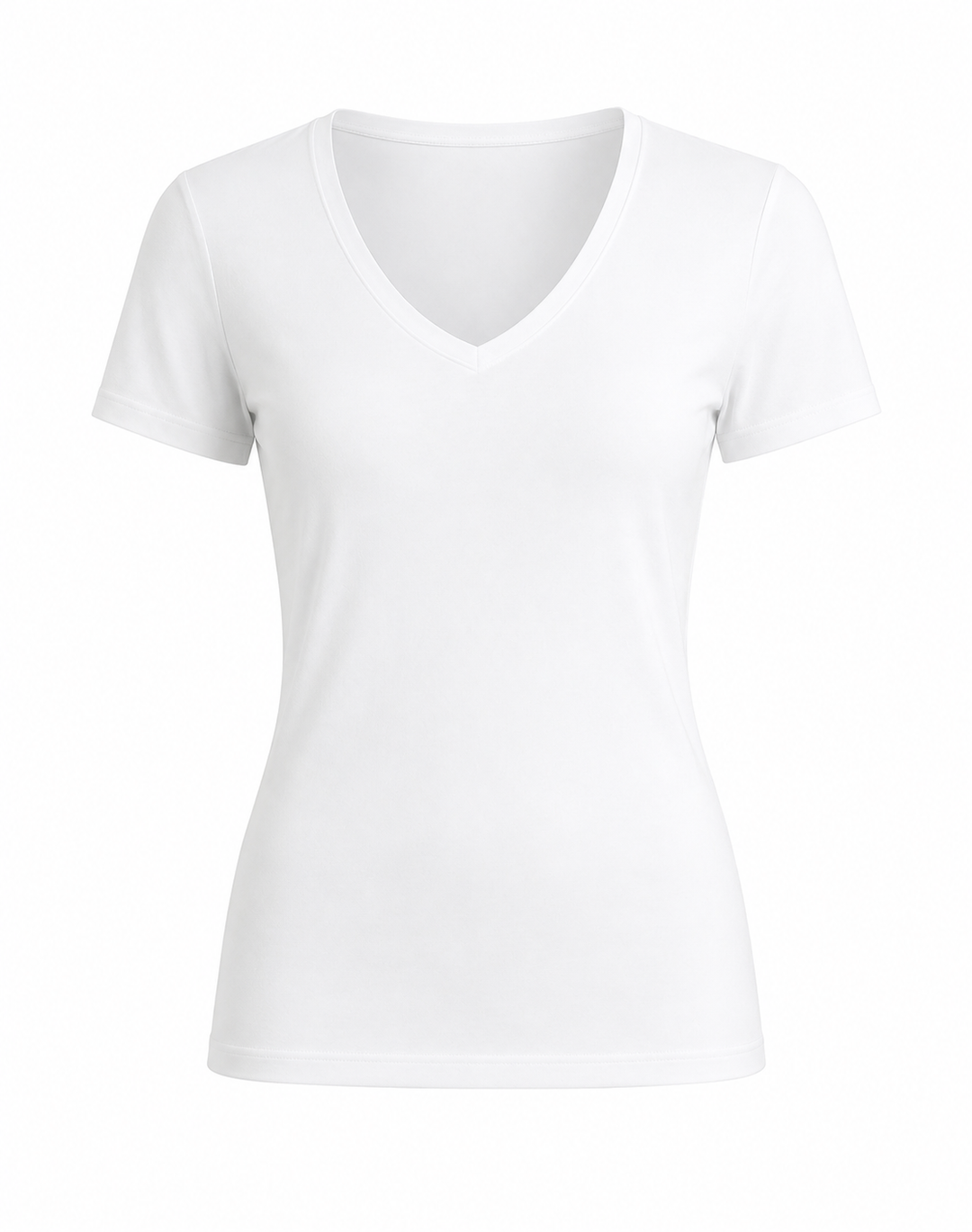 Polera Cuello V Blanca - Algodón Orgánico