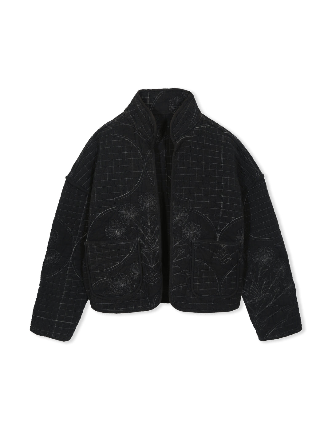 Chaqueta Oversized - Bordada Negra