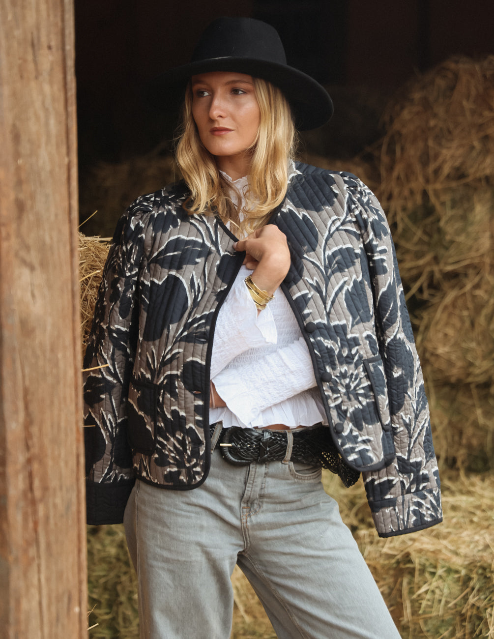 Chaqueta Indira - Flores Verde