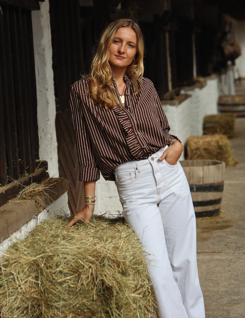 Blusa Naomi - Rayas Mocha