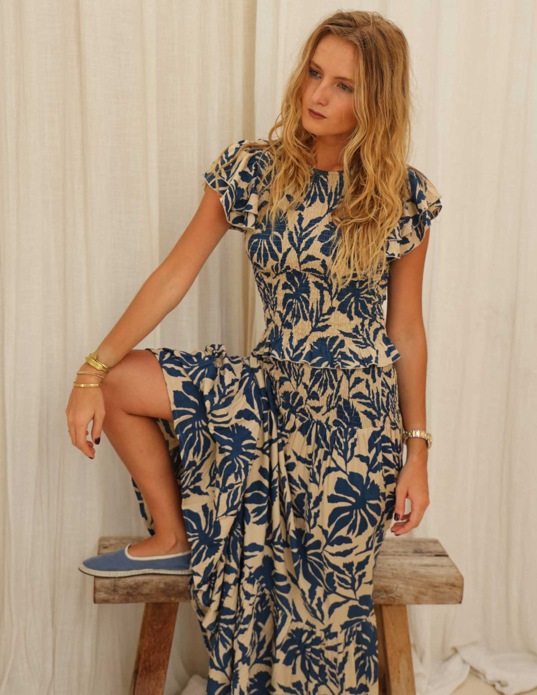 Blusa Amara - Bunga Azul