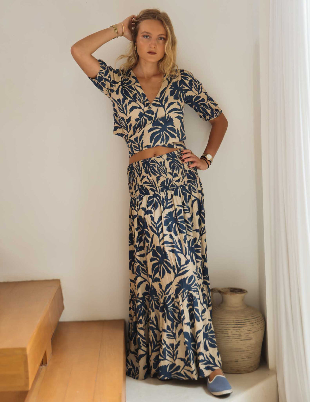 Blusa Kuta - Bunga Azul