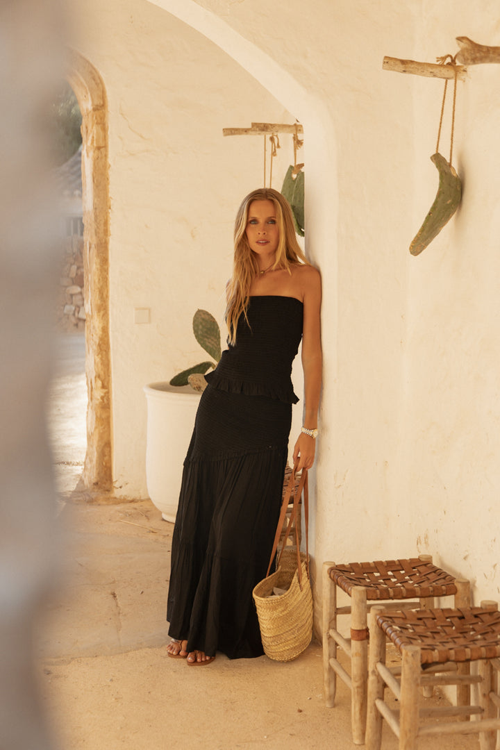 Blusa Strapless - Negro