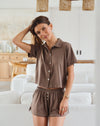 Pijama Manga Corta - Short - Mocha