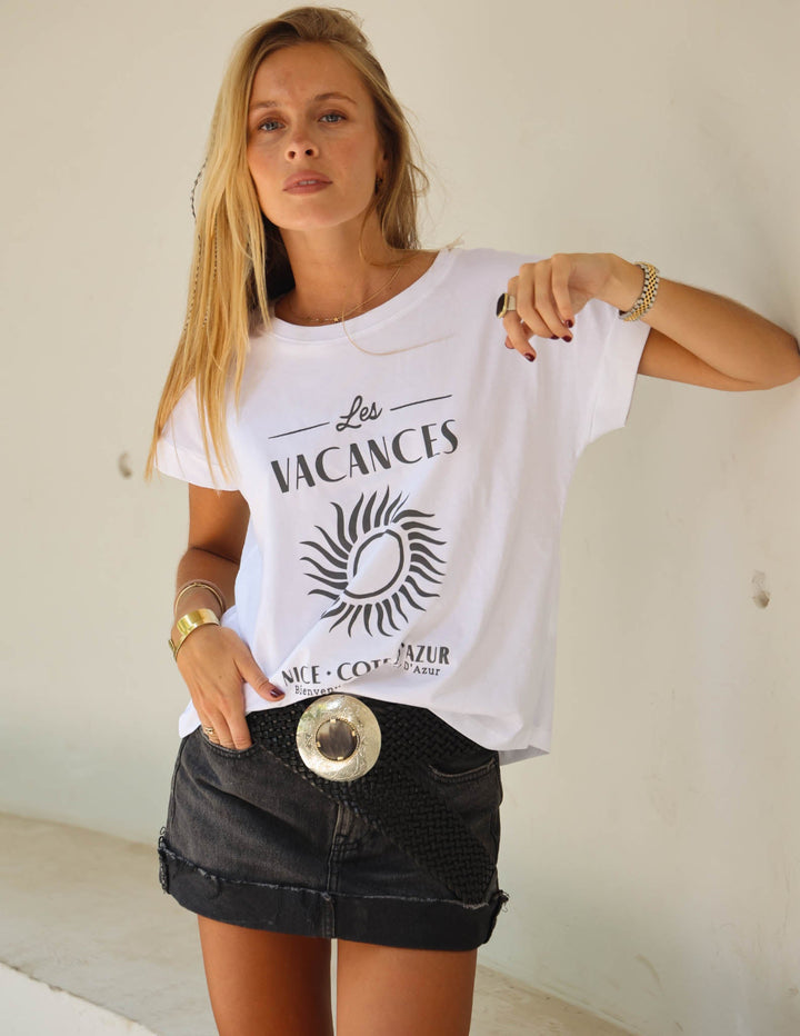 Polera Les Vacances - Blanca