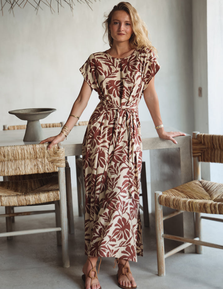 Vestido Zia - Bunga Bordó