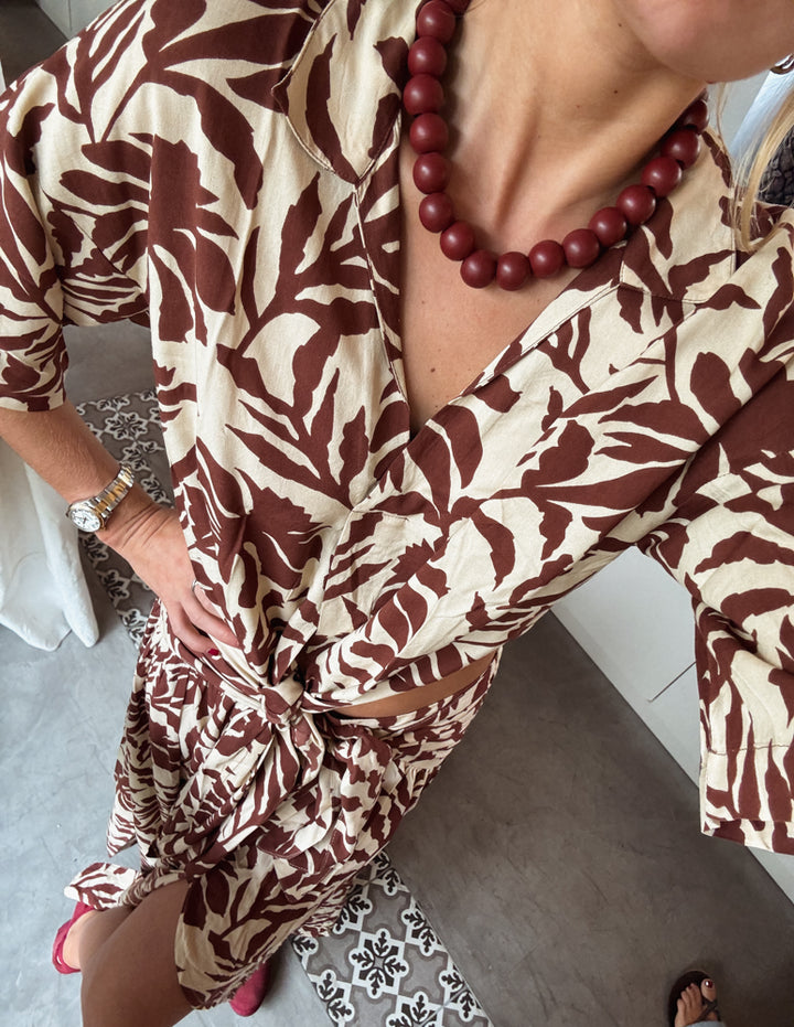 Collar - Madera Burdeo