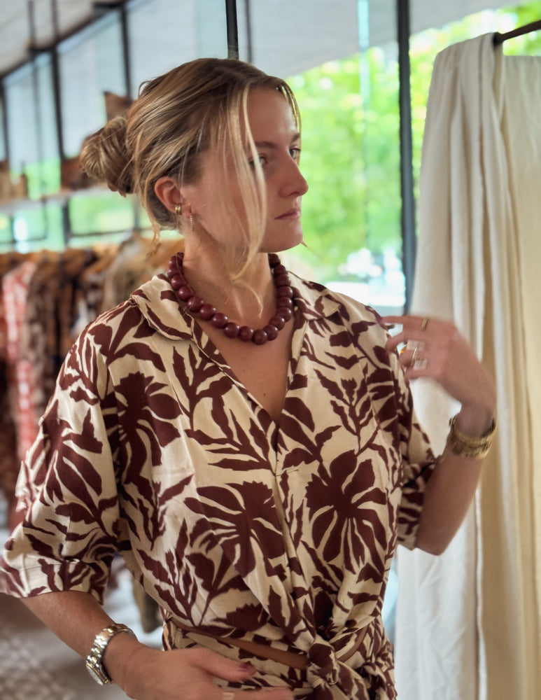 Collar - Madera Burdeo