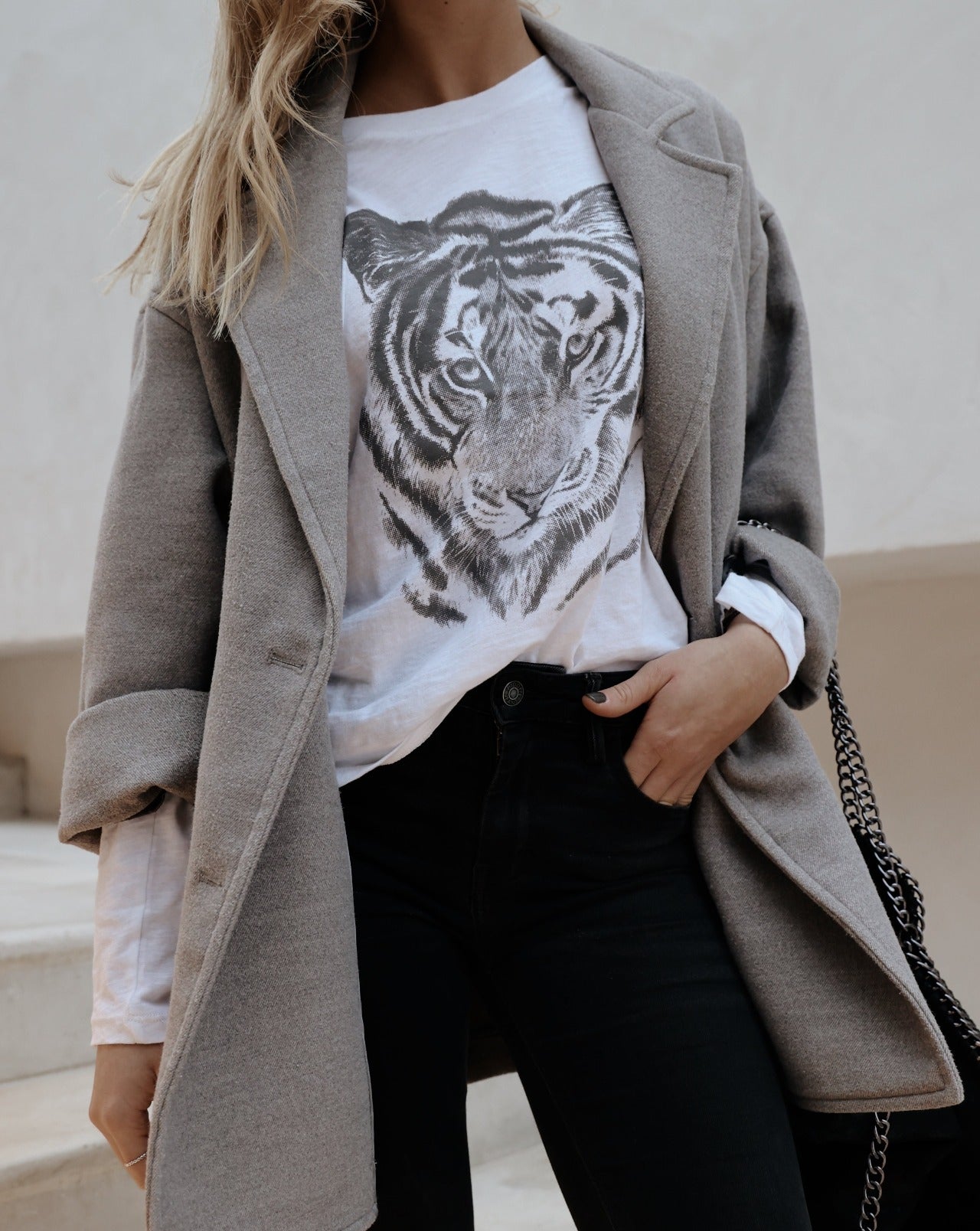 Polera Tigre - Flamé - Blanca