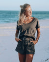 Polera Básica Cuello U  - Gris (cuello grueso)