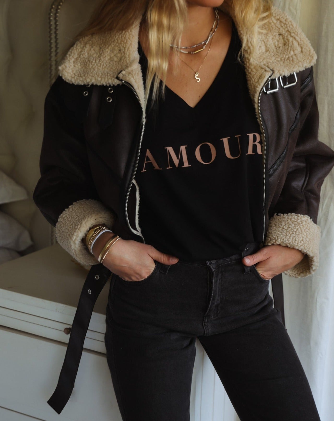 Polera Amour - Negra