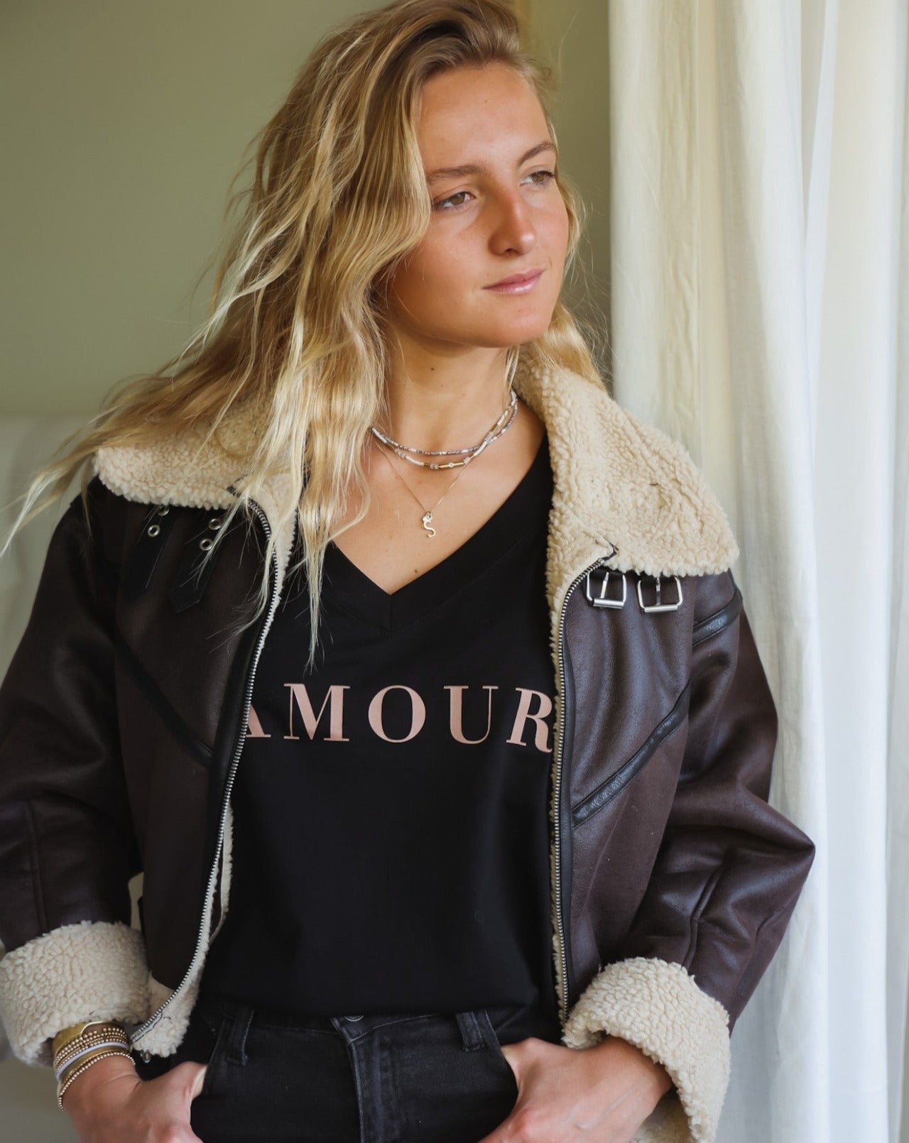 Polera Amour - Negra