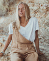 Polera Básica Cuello V  - Blanca